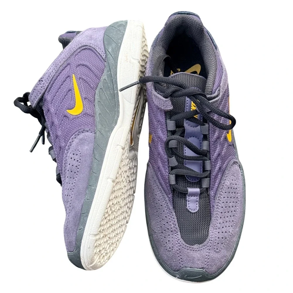 Nike SB Ishod Wair Purple Black Yellow Suede Skate Shoes Low Top Sneakers EUC